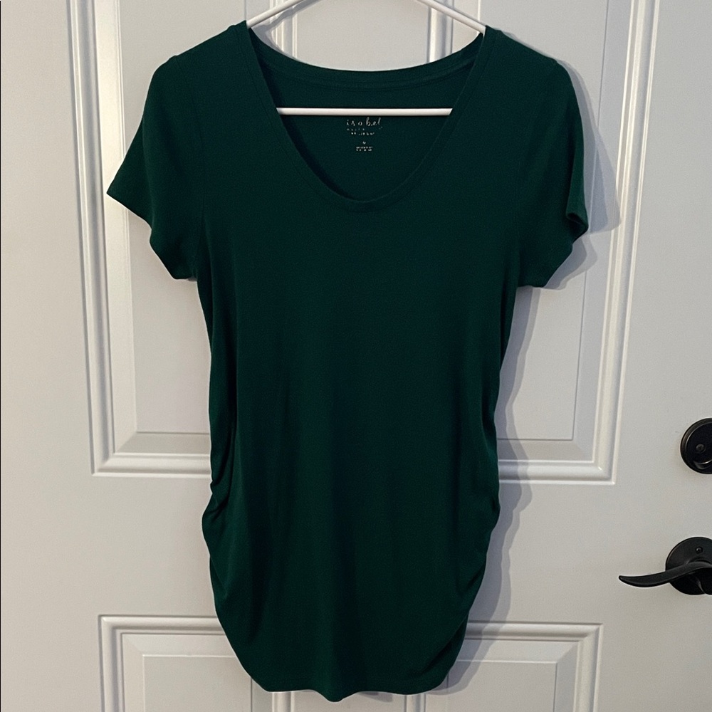 Isabel Maternity by Ingrid & Isabel Dark Green Short Sleeve Tee